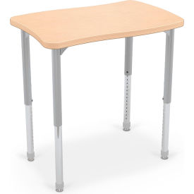 Hierarchy Creator Rectangle Desk, Platinum Legs, Fusion Maple with Matching Edge Band