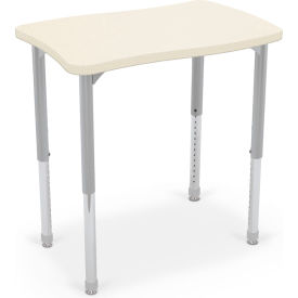 Hierarchy Creator Rectangle Desk, Platinum Legs, Neutral Weft with Matching Edge