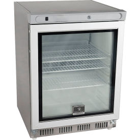 Undercounter Freezer, 1 Glass Hinged Door, 4.4 Cu. Ft. Capacity, Stainless Steel
