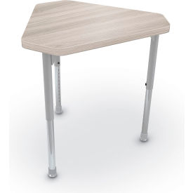 Hierarchy Small Monroe Desk, Platinum Legs, Gray Elm with Matching Edge