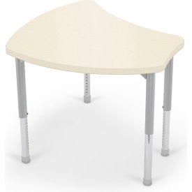 Hierarchy Standard Shapes Desk, Platinum Legs, Neutral Weft with Matching Edge