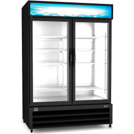 Merchandiser Refrigerator, 2 Glass Door, 49 Cu.ft, Stainless Steel
