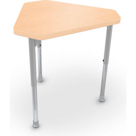 Hierarchy Small Monroe Desk, Platinum Legs, Fusion Maple with Matching Edge