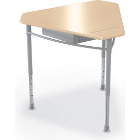 Astute Hard Plastic Desk, 26"W x 19-5/16"D, Fusion Maple w/ Matching Edge Band