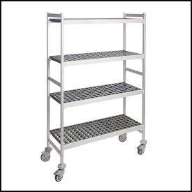 Mobile Shelving Starter Unit, 4 Shelves, 38"L x 14"W x 71"H
