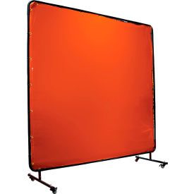 Framed Weld Screen, 6'W x 6'H, Semi Transparent Orange