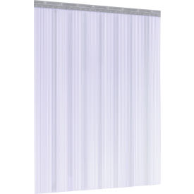 Scratch Resistant Strip Door, Ribbed PVC, 0.11" Thick, 4'W x 7'H, Clear