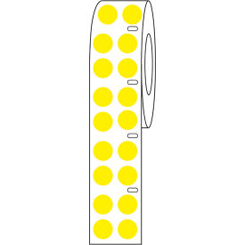 Cryo Direct Thermal Label, 9.5mm Dots for 1.5mL Tubes, Yellow, 4000/Roll
