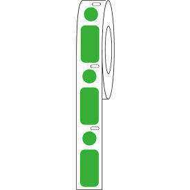 Cryo Label/Dot Combo, 24x13mm & 9.5mm Dot For 1.5mL Tubes, Green, 500/Roll