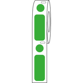 Cryo Label/Dot Combo, 33x13mm & 9.5mm Dot For 2.0mL Tubes, Green, 500/Roll