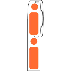 Cryo Label/Dot Combo, 33x13mm & 9.5mm Dot For 2.0mL Tubes, Orange, 500/Roll
