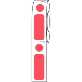 Cryo Label/Dot Combo, 33x13mm & 9.5mm Dot For 2.0mL Tubes, Red, 500/Roll