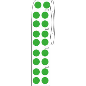 Cryo Direct Thermal Label, 13mm Dots For 2.0mL Tubes, Green, 4000/Roll