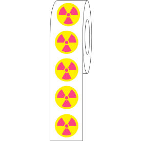 Cryo Label 9.5mm Radioactive Dots, Yellow/Pink, 1000/Roll