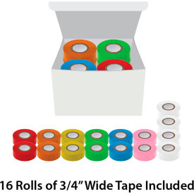 Labeling Tape, 3/4" x 500", Multi-Color, 16 Rolls/Box