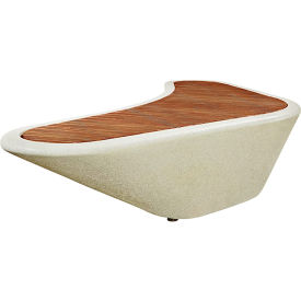 Collaboration Boomerang Bench, 100"L x 41"W x 18"H, Afromosia Frame