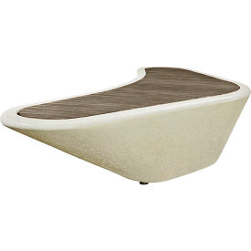 Collaboration Boomerang Bench, 100"L x 41"W x 18"H, Weathered Wood Frame