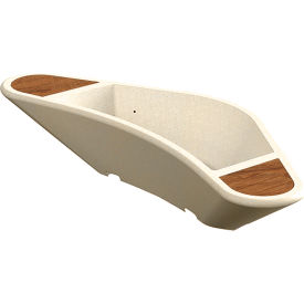 Collaboration Boomerang Planter, 98"L x 40"W x 17-1/2"H, Afromosia Frame