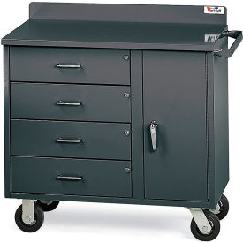 Mobile Utility Cabinet with 4 Drawers & 1 Door, 41"W x 22"D, Gray