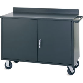 Mobile Shelf Cabinet, 2 Doors, 1 Full Length Shelf, 41''W x 22''D, Gray