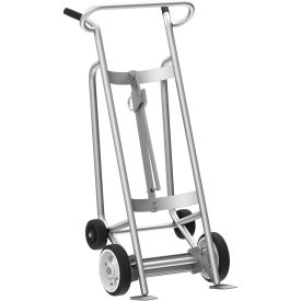 4-Wheel Aluminum Drum Truck w/ Brakes, Rubber Wheels, 1000 lb. Cap.
