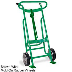 2-Wheel Steel Drum Truck with Brakes - Pneumatic Wheels