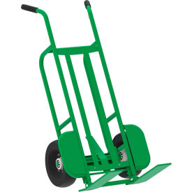 Steel Mini Pallet Truck w/ Pneumatic Wheels & Brakes, 1000 lb Cap, Green