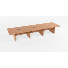 Executive Office Conference Table, Slab Base, 168"L x 48"W x 30"H, Aged Oak