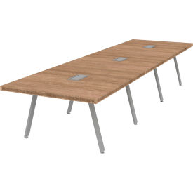 Executive Office Conference Table, A-Frame, 168"L x 48"W x 30"H, Aged Oak