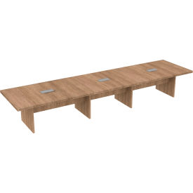 Executive Office Conference Table, Slab Base, 192"L x 48"W x 30"H, Aged Oak