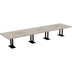Executive Office Conference Table, Parsons Cast Iron Base, 192"L x 48"W x 30"H, Dove Oak