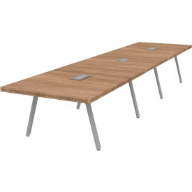 Executive Office Conference Table, A-Frame, 192"L x 48"W x 30"H, Aged Oak
