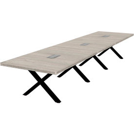Executive Office Conference Table, X-Style Base, 192"L x 48"W x 30"H, Dove Oak