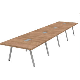 Executive Office Conference Table, A-Frame, 216"L x 48"W x 30"H, Aged Oak