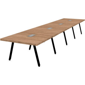 Executive Office Conference Table, A-Frame, 216"L x 48"W x 30"H, Aged Oak
