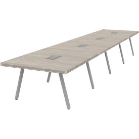 Executive Office Conference Table, A-Frame, 216"L x 48"W x 30"H, Dove Oak