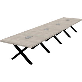 Executive Office Conference Table, X-Style Base, 216"L x 48"W x 30"H, Dove Oak