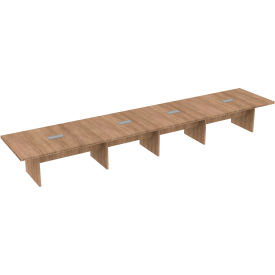 Executive Office Conference Table, Slab Base, 240"L x 48"W x 30"H, Aged Oak