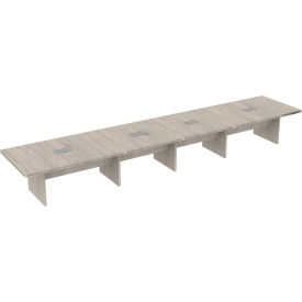 Executive Office Conference Table, Slab Base, 240"L x 48"W x 30"H, Dove Oak