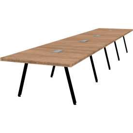 Executive Office Conference Table, A-Frame, 240"L x 48"W x 30"H, Aged Oak