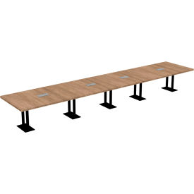 Executive Office Conference Table, Parsons Cast Iron Base, 240"Lx48"Wx30"H, Aged Oak