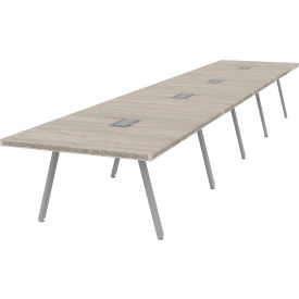 Executive Office Conference Table, A-Frame, 240"L x 48"W x 30"H, Dove Oak