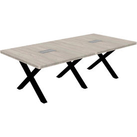 Executive Office Conference Table, X-Style Base, 96"L x 48"W x 30"H, Dove Oak