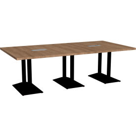 Executive Office Conference Table, Parsons Cast Iron Base, 96"L x 48"W x 30"H, Aged Oak