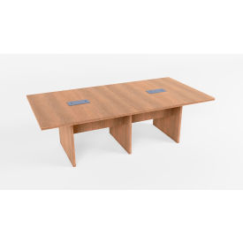 Executive Office Conference Table, Slab Base, 96"L x 48"W x 30"H, Aged Oak