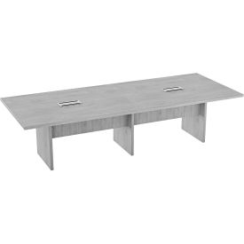 Executive Office Conference Table, Slab Base, 120"L x 48"W x 30"H, Dove Oak