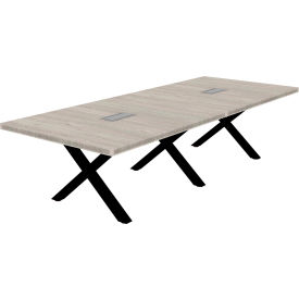 Executive Office Conference Table, X-Style Base, 120"L x 48"W x 30"H, Dove Oak