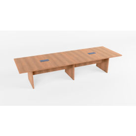 Executive Office Conference Table, Slab Base, 144"L x 48"W x 30"H, Aged Oak