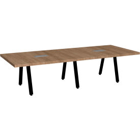 Executive Office Conference Table, A-Frame, 144"L x 48"W x 30"H, Aged Oak