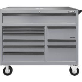 10 Drawer Roller Cabinet, 48-1/2"W x 20"D x 43-1/4"H, Gray
